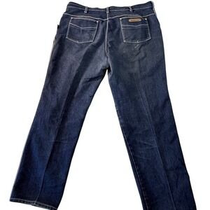 Braxton Stretch Jeans Mens 38x22 Dark Wash Straight Leg Denim Blue Pants